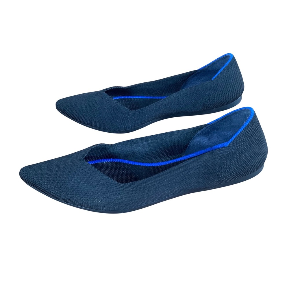 Rothy's The Point Flats Women Size 8 Black Pointed Toe Knit Sustainable Shoes